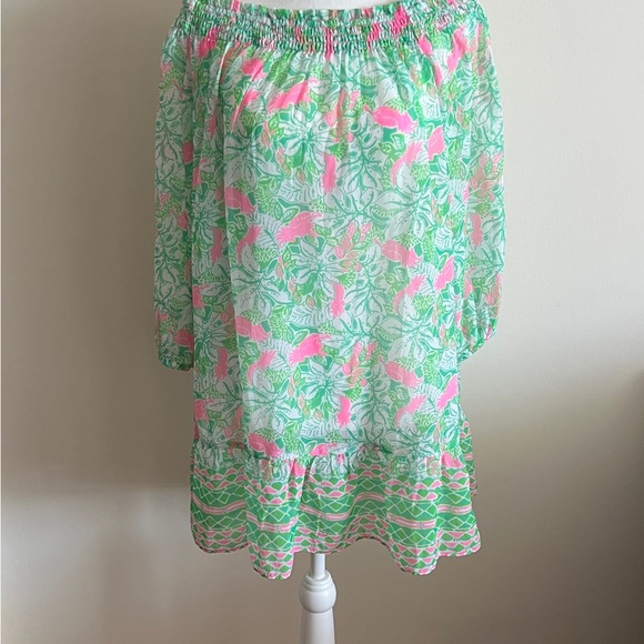 Lily Pulitzer Maribeth Cover Up in Botanical Green Just Wing It - Picture 7 of 11